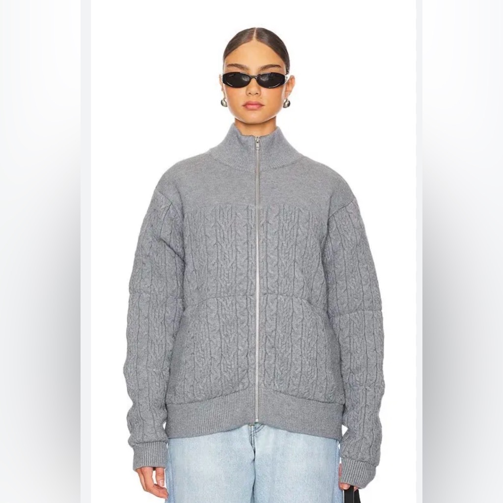 Ser.O.Ya Ribbed Gray Oversized Sweater